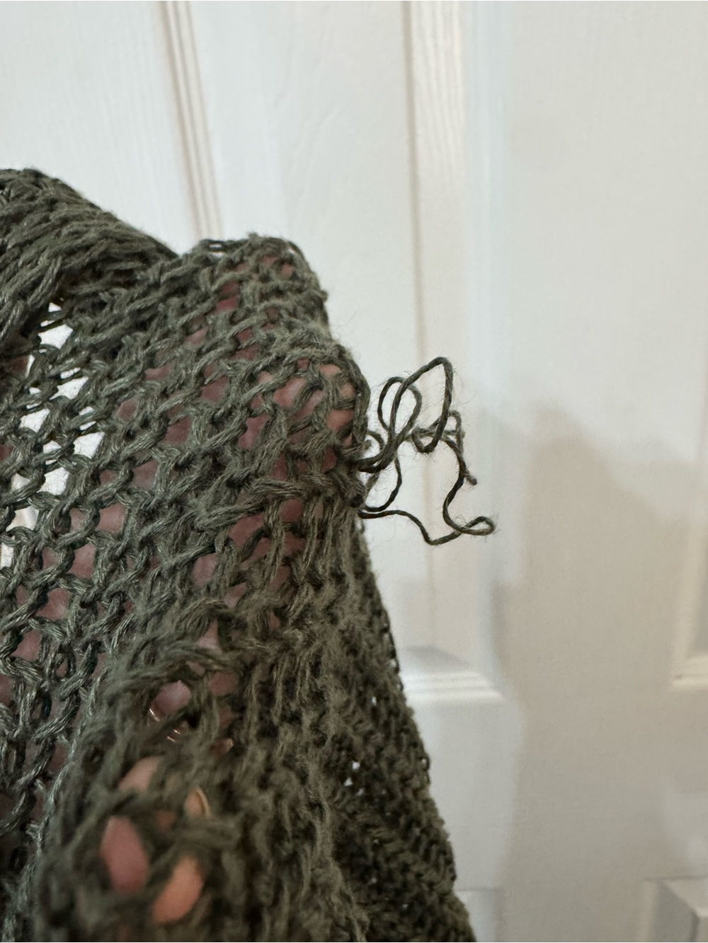 Ralph Lauren Linen Cotton Open Weave Shoet Sleeve Knit Top Summer Sweater Forest - Picture 4 of 4